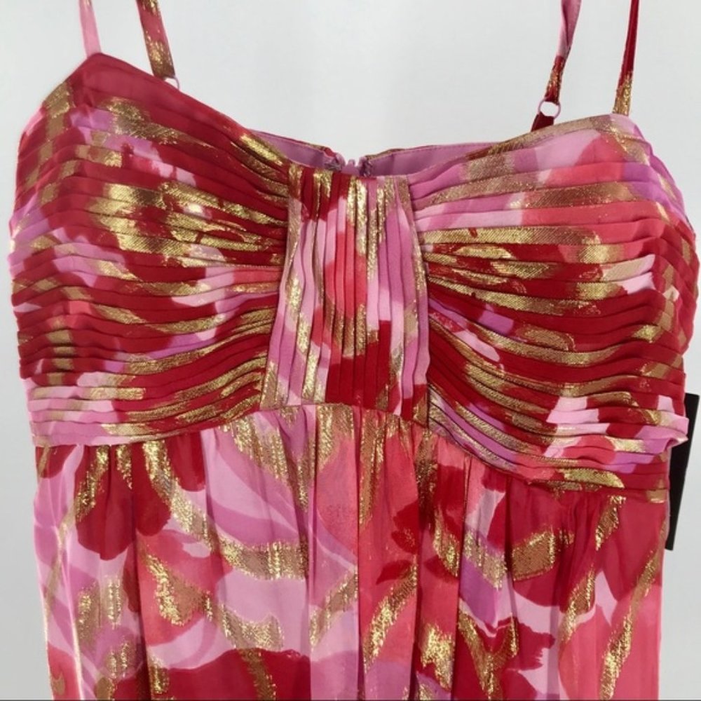 Red/Pink/Gold Oleg Cassini Dress NWT sz 8 - Picture 6 of 12